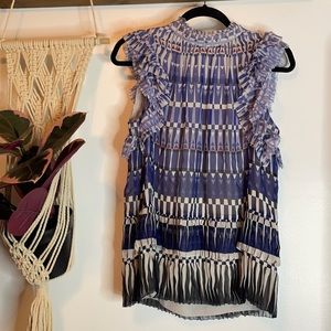 Kate Spade Madison Ave Silk ruffle tank top